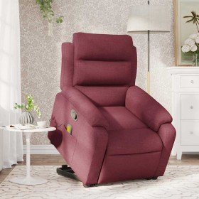 Sillón reclinable de masaje elevable tela rojo tinto en Sillones | Comprar online en Foru.es