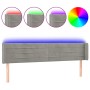 Cabecero con LED de terciopelo gris claro 183x16x78/88 cm de , Cabeceros y pies de cama - Ref: Foro24-3123436, Precio: 65,33 ...