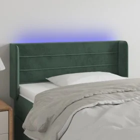 Cabecero con LED de terciopelo verde oscuro 93x16x78/88 cm de , Cabeceros y pies de cama - Ref: Foro24-3123415, Precio: 61,21...