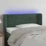 Dark green velvet headboard with LED 93x16x78/88 cm by , Headboards and footboards - Ref: Foro24-3123415, Price: 61,21 €, Dis...