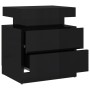 Mesita de noche madera de ingeniería negro brillo 45x35x52 cm de vidaXL, Mesitas de noche - Ref: Foro24-326856, Precio: 102,0...