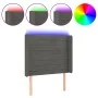 Dark gray velvet headboard with LED 93x16x118/128 cm by , Headboards and footboards - Ref: Foro24-3124225, Price: 66,74 €, Di...