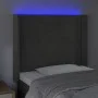 Dark gray velvet headboard with LED 93x16x118/128 cm by , Headboards and footboards - Ref: Foro24-3124225, Price: 66,74 €, Di...