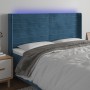 Cabecero con LED de terciopelo azul oscuro 183x16x118/128 cm de , Cabeceros y pies de cama - Ref: Foro24-3124252, Precio: 128...