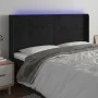 Kopfteil aus schwarzem Samt mit LED 183x16x118/128 cm von , Kopf- und Fußteile - Ref: Foro24-3124250, Preis: 126,61 €, Rabatt: %