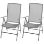 Sillas de jardín apilables 2 unidades acero gris de vidaXL, Sillas de jardín - Ref: Foro24-42716, Precio: 121,63 €, Descuento: %