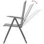 Sillas de jardín apilables 2 unidades acero gris de vidaXL, Sillas de jardín - Ref: Foro24-42716, Precio: 121,63 €, Descuento: %