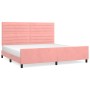 Estructura de cama con cabecero de terciopelo rosa 200x200 cm de , Camas y somieres - Ref: Foro24-3125841, Precio: 221,02 €, ...