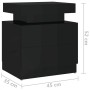 Mesita de noche madera de ingeniería negro brillo 45x35x52 cm de vidaXL, Mesitas de noche - Ref: Foro24-326856, Precio: 102,0...