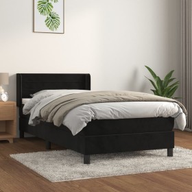 Cama box spring con colchón cuero sintético negro 90x190 cm de , Camas y somieres - Ref: Foro24-3130993, Precio: 296,35 €, De...