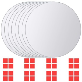 Azulejos de espejo redondos vidrio 8 unidades de vidaXL, Espejos - Ref: Foro24-244463, Precio: 17,90 €, Descuento: %