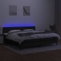 Cama box spring colchón y luces LED tela negro 200x200 cm de , Camas y somieres - Ref: Foro24-3133263, Precio: 585,28 €, Desc...