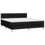 Cama box spring con colchón LED tela negro 180x200 cm de , Camas y somieres - Ref: Foro24-3133815, Precio: 563,90 €, Descuent...