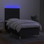 Cama box spring colchón y luces LED tela negro 100x200 cm de , Camas y somieres - Ref: Foro24-3135495, Precio: 341,75 €, Desc...