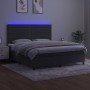 Cama box spring colchón y LED terciopelo gris oscuro 180x200 cm de , Camas y somieres - Ref: Foro24-3136198, Precio: 561,32 €...