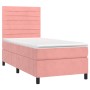 Cama box spring colchón y LED terciopelo rosa 90x200 cm de , Camas y somieres - Ref: Foro24-3136166, Precio: 326,41 €, Descue...