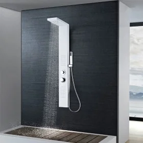 Matte White Aluminum Shower Panel System by vidaXL, Jet nozzles for bathtubs and showers - Ref: Foro24-142372, Price: 162,58 ...