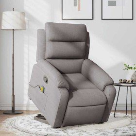 Sillón reclinable de masaje elevable tela gris taupé en Sillones | Comprar online en Foru.es