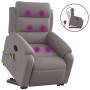 Sillón reclinable de masaje elevable tela gris taupé en Sillones | Comprar online en Foru.es