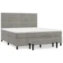 Box spring bed with light gray velvet mattress 180x200 cm by , Beds and slatted bases - Ref: Foro24-3137917, Price: 582,05 €,...