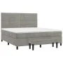 Box spring bed with light gray velvet mattress 180x200 cm by , Beds and slatted bases - Ref: Foro24-3137917, Price: 582,05 €,...
