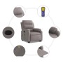 Sillón reclinable de masaje elevable tela gris taupé en Sillones | Comprar online en Foru.es