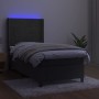 Cama box spring colchón y LED terciopelo gris oscuro 90x200 cm de , Camas y somieres - Ref: Foro24-3139602, Precio: 334,55 €,...