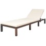 Tumbona con cojín de ratán sintético marrón de vidaXL, Tumbonas - Ref: Foro24-42845, Precio: 142,24 €, Descuento: %