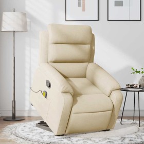Silla de masaje reclinable de pie de tela color crema en Sillones | Comprar online en Foru.es