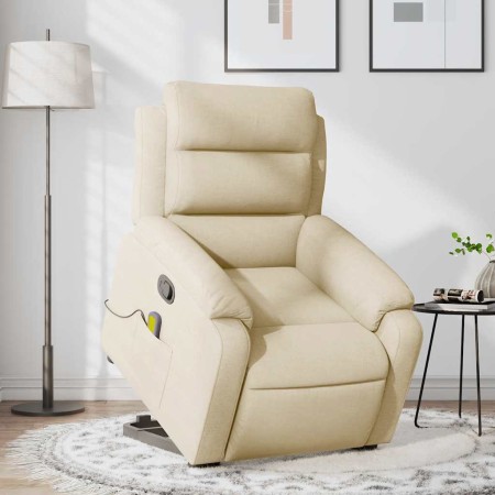 Silla de masaje reclinable de pie de tela color crema en Sillones | Comprar online en Foru.es