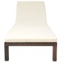 Tumbona con cojín de ratán sintético marrón de vidaXL, Tumbonas - Ref: Foro24-42845, Precio: 142,24 €, Descuento: %