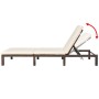 Tumbona con cojín de ratán sintético marrón de vidaXL, Tumbonas - Ref: Foro24-42845, Precio: 142,24 €, Descuento: %