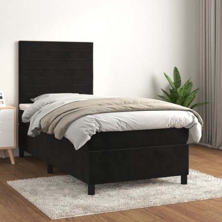 Cama box spring con colchón cuero sintético negro 90x190 cm de , Camas y somieres - Ref: Foro24-3143057, Precio: 307,74 €, De...