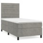 Cama box spring con colchón terciopelo gris claro 90x190 cm de , Camas y somieres - Ref: Foro24-3143055, Precio: 292,57 €, De...