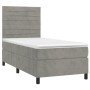 Cama box spring con colchón terciopelo gris claro 90x190 cm de , Camas y somieres - Ref: Foro24-3143055, Precio: 292,57 €, De...