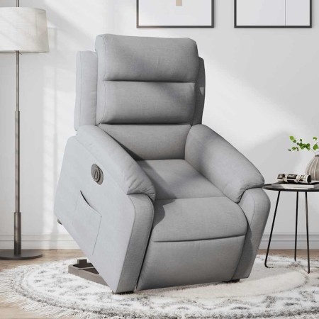 Sillón eléctrico reclinable elevable de tela gris claro en Sillones | Comprar online en Foru.es