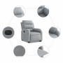 Sillón eléctrico reclinable elevable de tela gris claro en Sillones | Comprar online en Foru.es