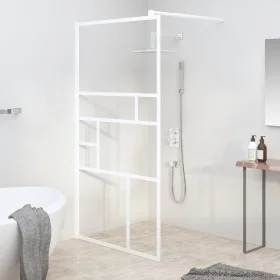 Accessible shower screen in white ESG glass 100x195 cm by , Shower walls and screens - Ref: Foro24-151870, Price: 165,72 €, D...
