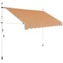 Toldo manual retráctil 250 cm amarillo y azul a rayas de vidaXL, Toldos - Ref: Foro24-43227, Precio: 84,80 €, Descuento: %