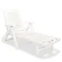 Tumbona con reposapiés plástico blanca de , Tumbonas - Ref: Foro24-43586, Precio: 163,47 €, Descuento: %