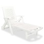 Tumbona con reposapiés plástico blanca de , Tumbonas - Ref: Foro24-43586, Precio: 174,16 €, Descuento: %