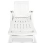 Tumbona con reposapiés plástico blanca de , Tumbonas - Ref: Foro24-43586, Precio: 174,16 €, Descuento: %