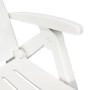 Tumbona con reposapiés plástico blanca de , Tumbonas - Ref: Foro24-43586, Precio: 174,16 €, Descuento: %