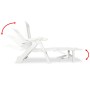 Tumbona con reposapiés plástico blanca de , Tumbonas - Ref: Foro24-43586, Precio: 174,16 €, Descuento: %