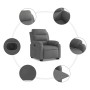 Sillón eléctrico reclinable elevable de tela gris oscuro en Sillones | Comprar online en Foru.es
