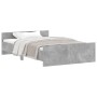 Estructura de cama con cabecero piecero gris hormigón 120x190cm de , Camas y somieres - Ref: Foro24-3203778, Precio: 112,94 €...