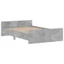 Estructura de cama con cabecero piecero gris hormigón 120x190cm de , Camas y somieres - Ref: Foro24-3203778, Precio: 111,95 €...