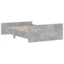 Estructura de cama con cabecero piecero gris hormigón 120x190cm de , Camas y somieres - Ref: Foro24-3203778, Precio: 111,95 €...