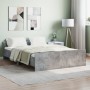 Estructura de cama con cabecero piecero gris hormigón 135x190cm de , Camas y somieres - Ref: Foro24-3203792, Precio: 132,51 €...