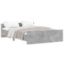 Estructura de cama con cabecero piecero gris hormigón 135x190cm de , Camas y somieres - Ref: Foro24-3203792, Precio: 132,51 €...